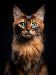 Naklejka na ściany i meble Somali Cat, Studio Shot Isolated on Clear Background, Generative AI