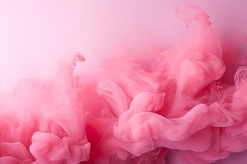 Pink smoke swirling on a light pink background. Empty, copy space for text. Backdrop for beauty product advertising, event backdrops, romantic content, wellness and spa marketing.