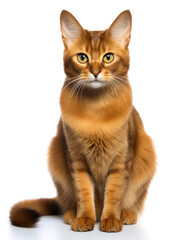 Somali Cat, Studio Shot Isolated on Clear Background, Generative AI