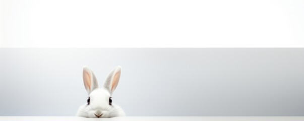 Fototapeta na wymiar white rabbit in white background