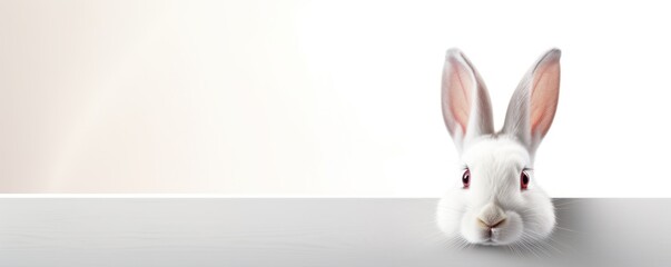 white rabbit in white background