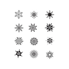 set of snowflakes