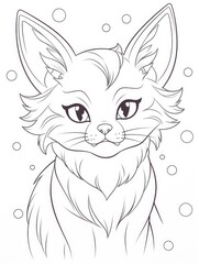 Obraz premium A black and white drawing of a cat.