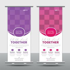 Set of corporate business rollup banner design template with creative design concept and editable content.