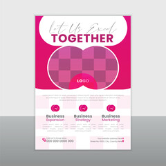 A4 size modern corporate business flyer design template with creative design concept and editable content.