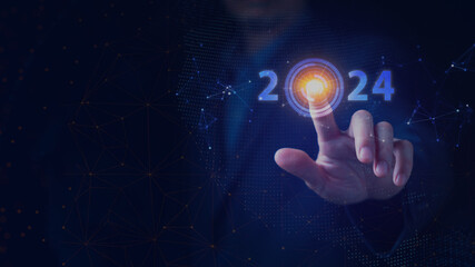 2024 target and goal concept, Business growth, New Year business strategy and challenge....