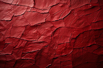 Grunge-style red background with stylized leather feel. Crinkled ruby-colored paper.