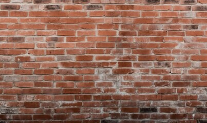 Brick wall of red color, old red brick wall texture background, Generative AI 