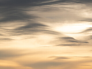 Sunset fall sky with whispy cirrus clouds