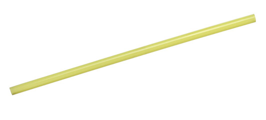 Yellow drinking straw isolated on white, with clipping path