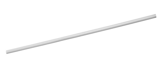 Plastic white drinking straw, isolated on white, clipping