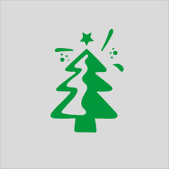 Christmas tree green tree New Year's card Christmas