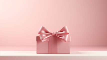 Blank open pink gift box or white present box with pink ribbon bow isolated on pink pastel color background with empty space minimal concepts. create using a generative ai tool 