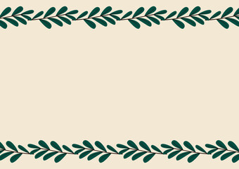 Merry Christmas frame. Elegant Merry Christmas and New Year 2023 Cards with Pine Wreath, Mistletoe, Winter plants design illustration for greetings card.