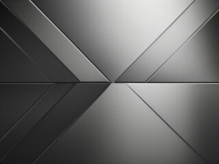 Geometric lines and shapes on a matte black metal background.