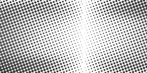 dots halftone waves dotted background. Futuristic twisted grunge pattern, dots, circles. Vector modern optical pop art texture for poster, business card, cover, label mock-up, dots halftonr - obrazy, fototapety, plakaty