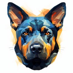 Dog Head Illustration. Animal Head isolated on white. Poly. Geometric.