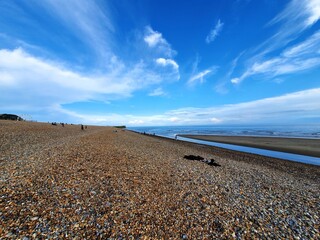 Various Pictures of the Coast at Hastings including the pier and the countryside park and a Cane Corso dog playing under the pier