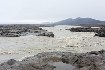 Central Iceland landscape along the road to Askja