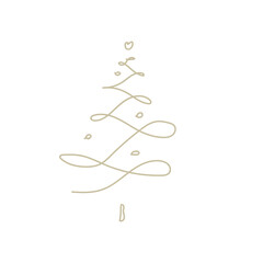 Hand Drawn Christmas Tree Printable Vector Isolated On White