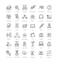 Office and coworking line icons collection - obrazy, fototapety, plakaty