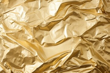 Close-Up of Aluminum Foil Texture and Gold Foil, in the Style of Softbox Lighting, Crumpled, Rough Texture, British Topographical, Embossed Paper, Glossy Finish, Creased, Crinkled, Wrinkled