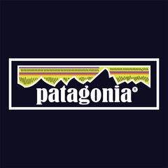 Vector patagonia logo emblem for tour decoration vector illustration - obrazy, fototapety, plakaty