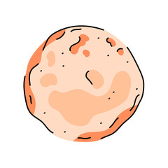 Traditional Indian Food Chapati color element. Cartoon street food.