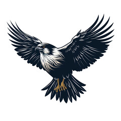 Fototapeta premium Flying falcon logo on transparent background