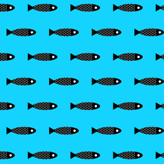 Fish pattern on blue background © HelgaLy