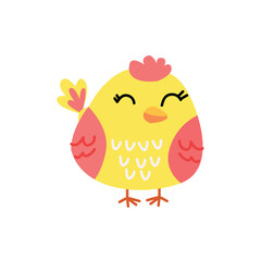  bird surrounded by flowers and leaves in pastel colors. cute and stylized bird