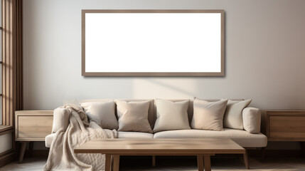 mockup picture frame. home interior design AI Generated.