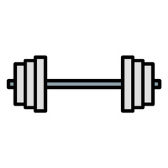Dumbbell icon or logo illustration filled outline color