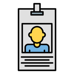 id card icon or logo illustration filled outline color style.