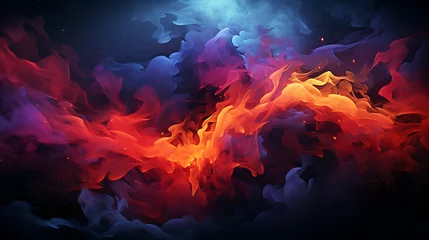 Fotobehang fire and smoke background explosion. colorful design.  © LiezDesign
