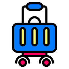 Suite case icon vector outline style.