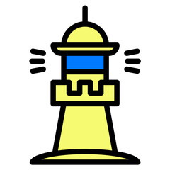 Lighthouse icon vector outline style.