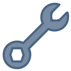 Wrench icon or logo illustration filled outline color style. Icons tool color style.