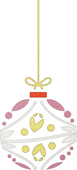 Patchwork Christmas Ball Clipart.