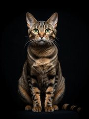 Obraz premium Chaussie Cat Studio Shot Isolated on Clear Background, Generative AI