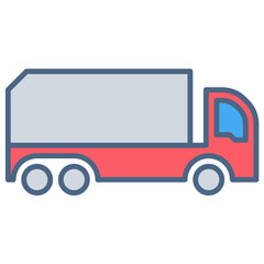 Truck icon or logo illustration filled outline color style. Icons transportation.