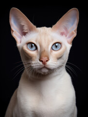 Fototapeta premium Colorpoint Shorthair Cat Studio Shot Isolated on Clear Background, Generative AI