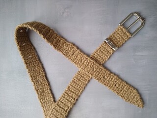 Crocheted Cotton Cord Belt for Summer for Men and women