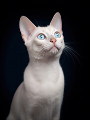 Colorpoint Shorthair Cat Studio Shot Isolated on Clear Background, Generative AI