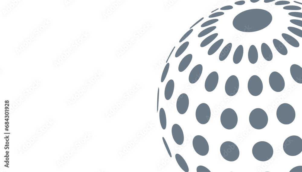 Poster globe decoration with dotted form - stock vector