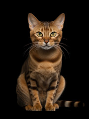 Malayan Cat Studio Shot Isolated on Clear Background, Generative AI