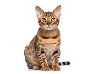Fototapeta premium Malayan Cat Studio Shot Isolated on Clear Background, Generative AI