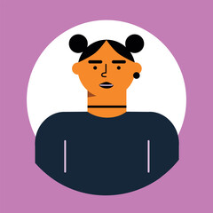Profile icons woman. People avatars. Icons for games, online communities, web forums. Vector illustration in flat cartoon style