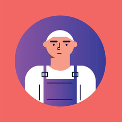 Profile icons man. People avatars. Icons for games, online communities, web forums. Vector illustration in flat cartoon style