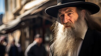 Jewish Man in Jerusalem. AI Generative